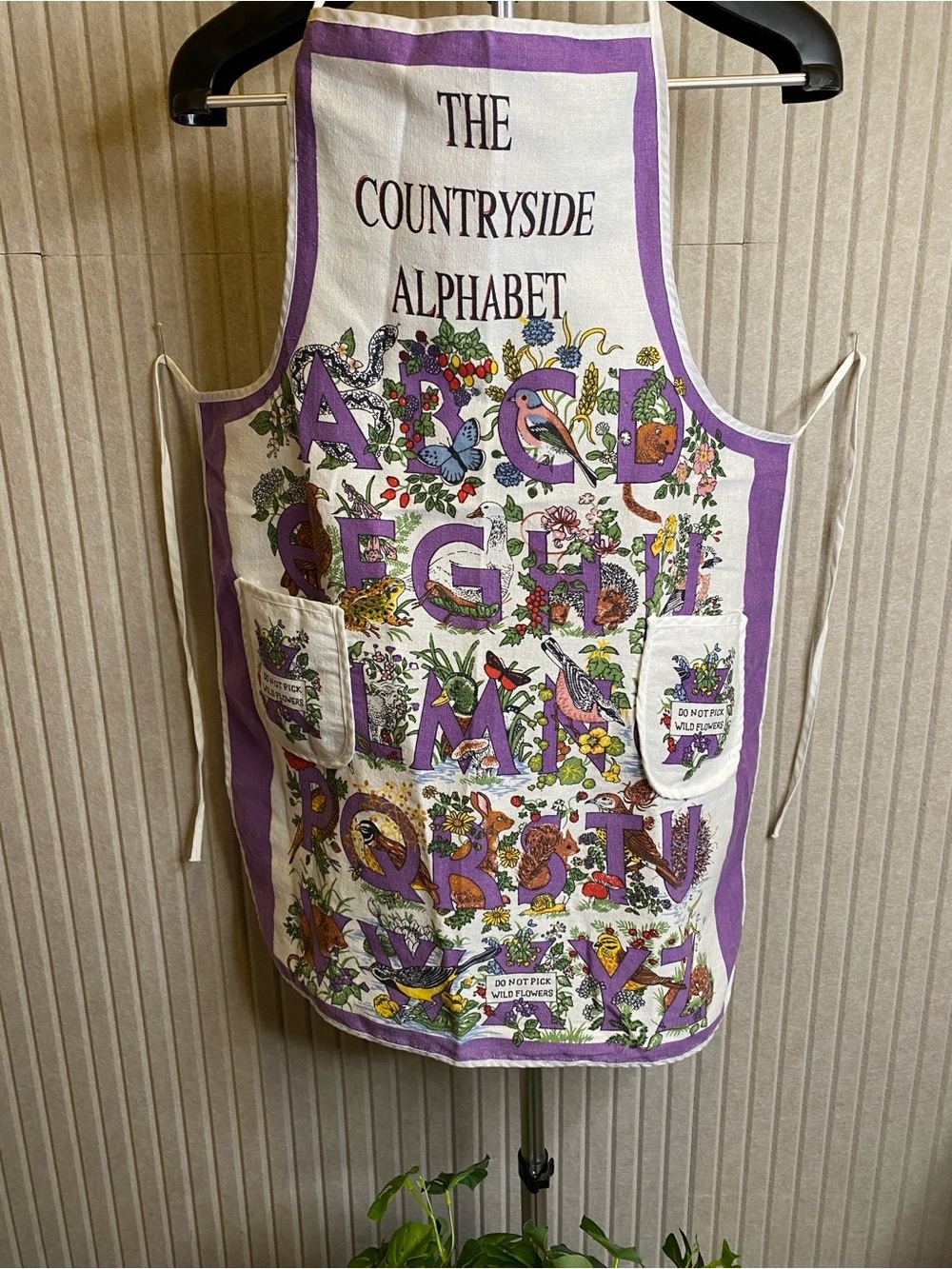 Cottagecore Purple Nature Apron Countryside Alphabet Woodland Animals Prairie